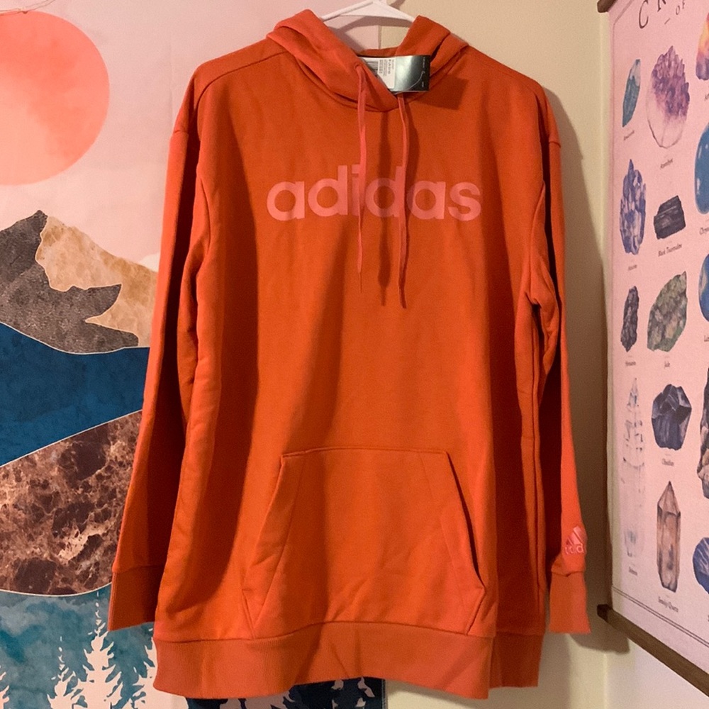 Oversized Coral Adidas Sweatshirt (nwt)